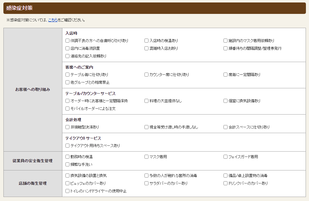 ホットペッパーグルメ店舗管理画面 感染症対策